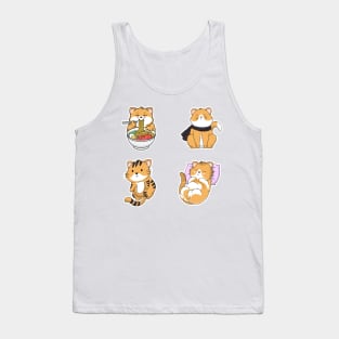 Funny Cute Cat Sticker Pack for cat lover Tank Top